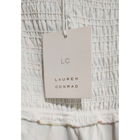 NWT $44 LC Lauren Conrad Womens Ruffle Coquette Top Multicolor Vacation Size XS - Picture 7 of 11